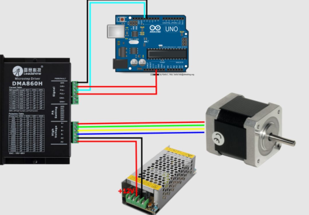Подключение шагового двигателя